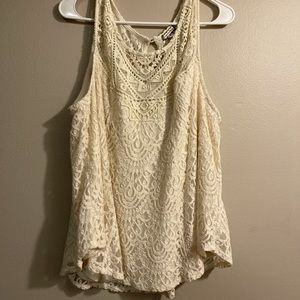 Plus size lace tank top